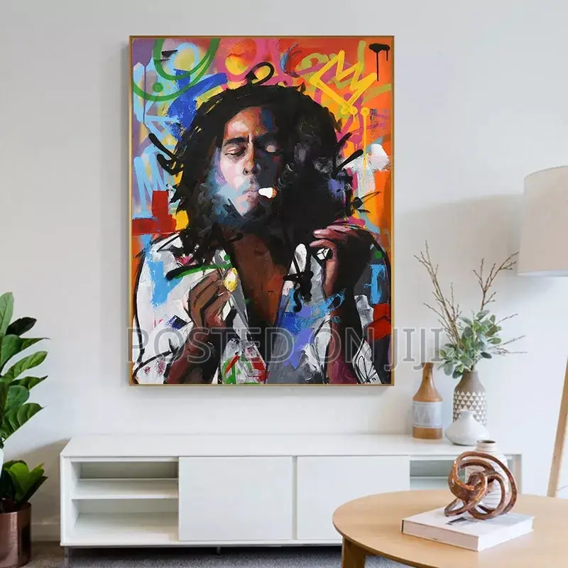 Bob Marley Abstract Portrait Art Canvas Painting Print