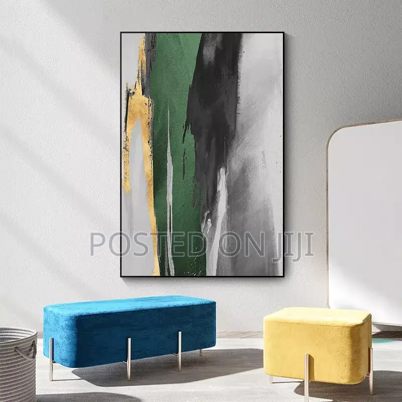 Abstract Modern Green and Gold Foil Art Canvas Prints
