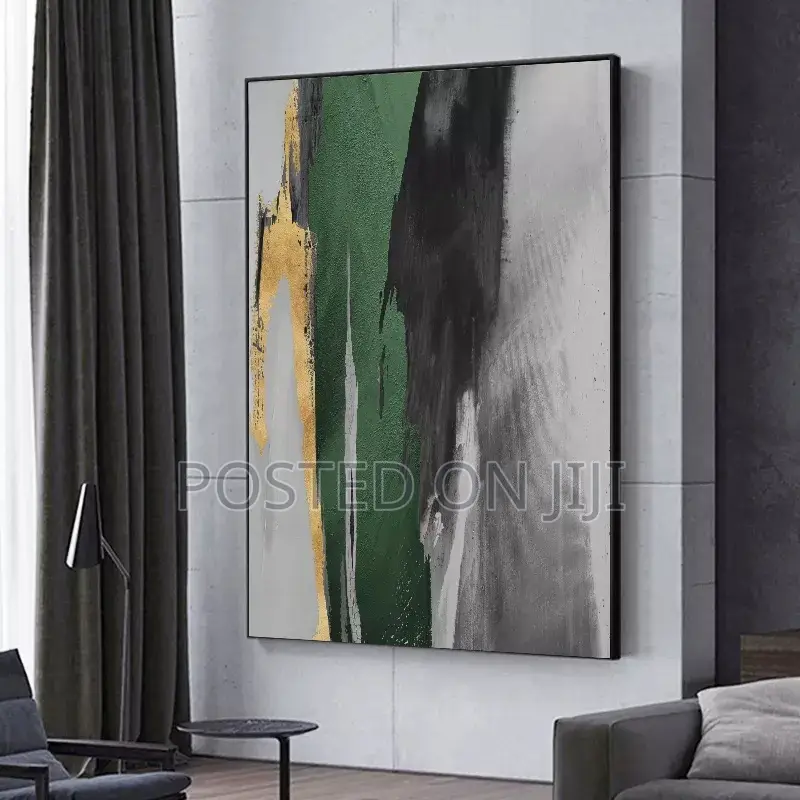 Abstract Modern Green and Gold Foil Art Canvas Prints