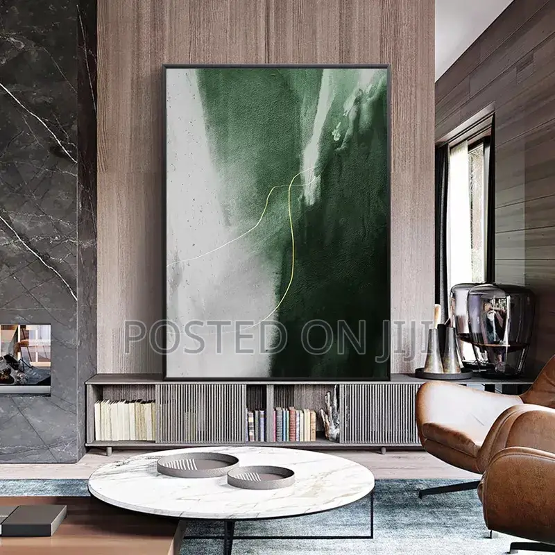 Abstract Modern Green and Gold Foil Art Canvas Prints