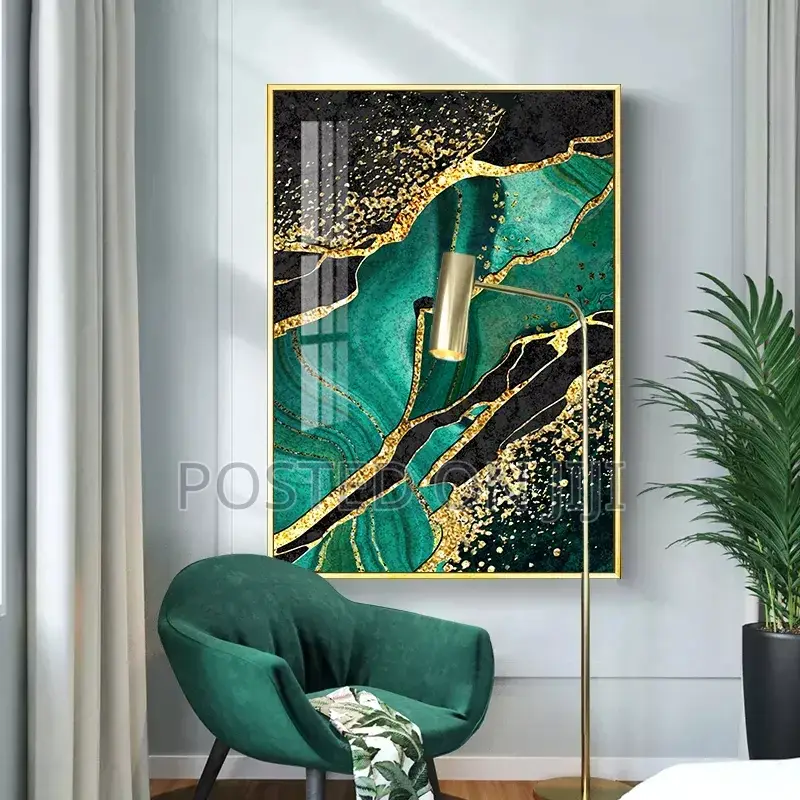 Golden Green Agate Light Luxury Canvas Poster