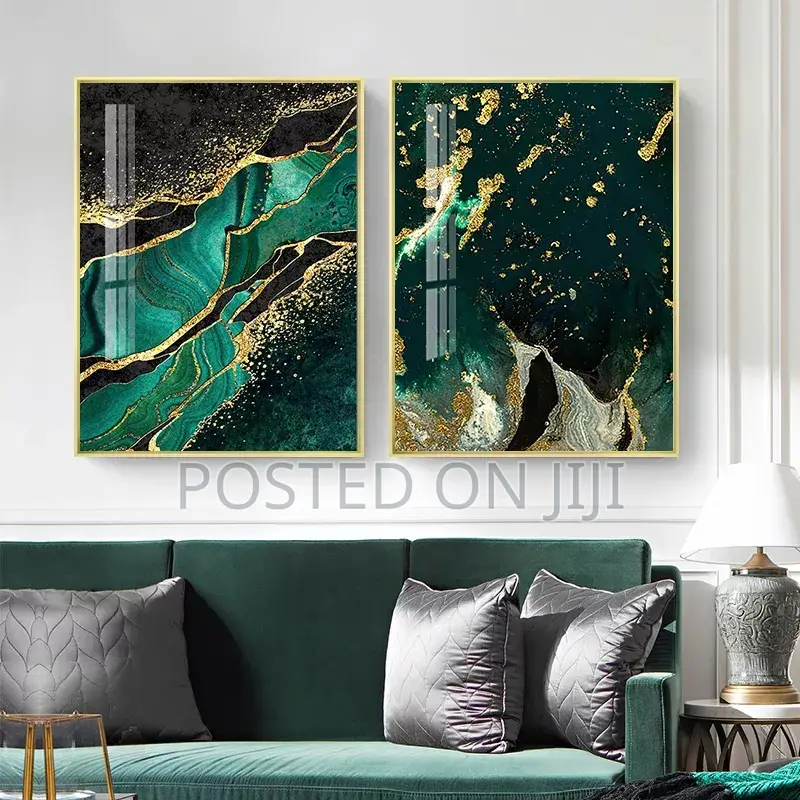 Golden Green Agate Light Luxury Canvas Poster