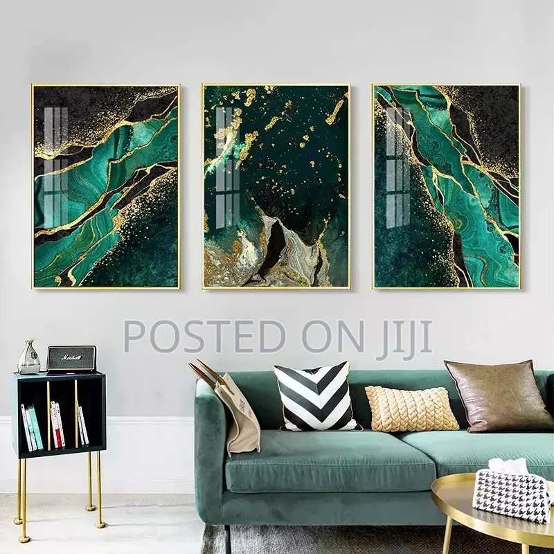 Golden Green Agate Light Luxury Canvas Poster