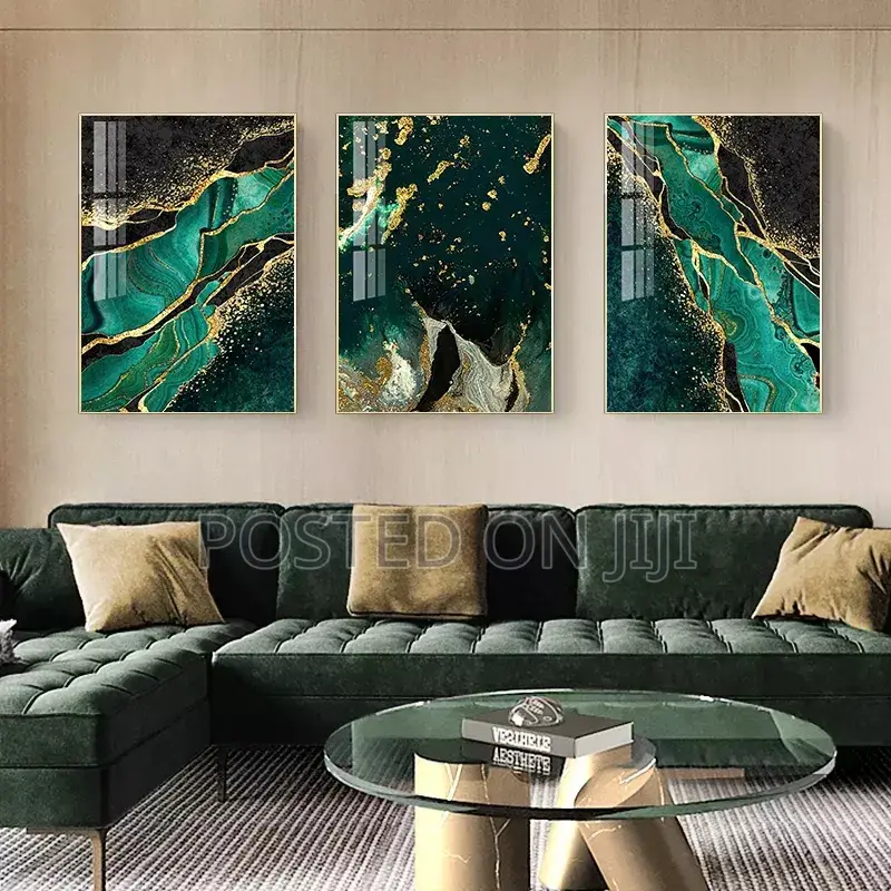 Golden Green Agate Light Luxury Canvas Poster