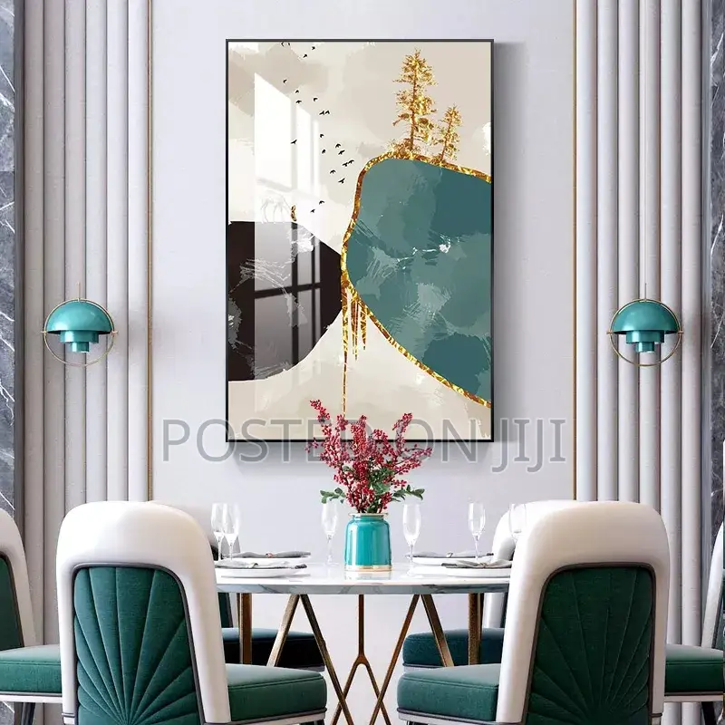 Abstract Golden Deer Tree Wall Pictures.
