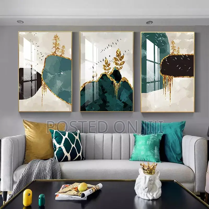Abstract Golden Deer Tree Wall Pictures.