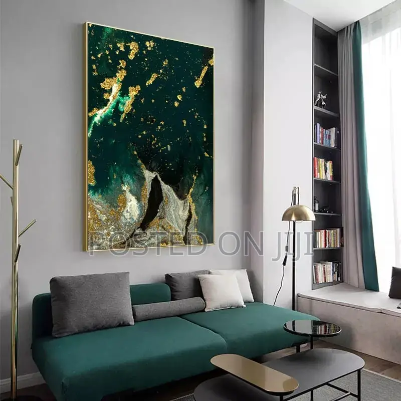 Abstract Green Marble Trxture Poster Canvas Print
