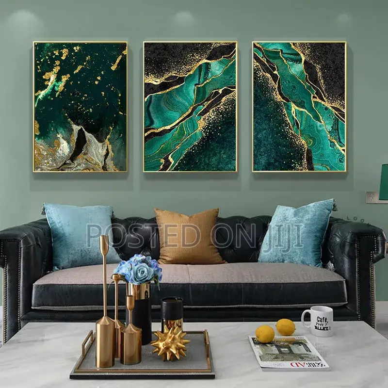 Abstract Green Marble Trxture Poster Canvas Print