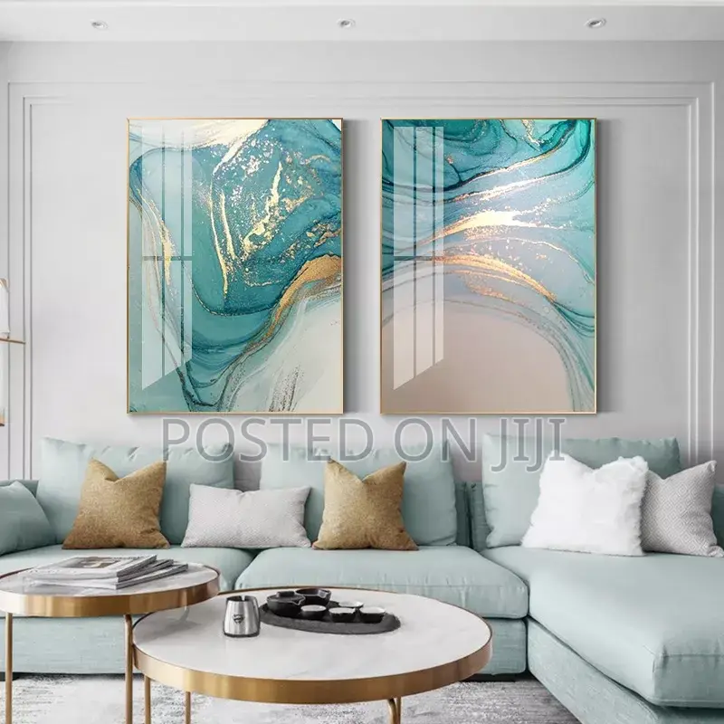 Nordic Light Luxury Blue Canvas Painting Print