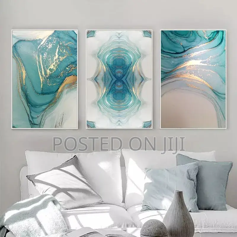Nordic Light Luxury Blue Canvas Painting Print