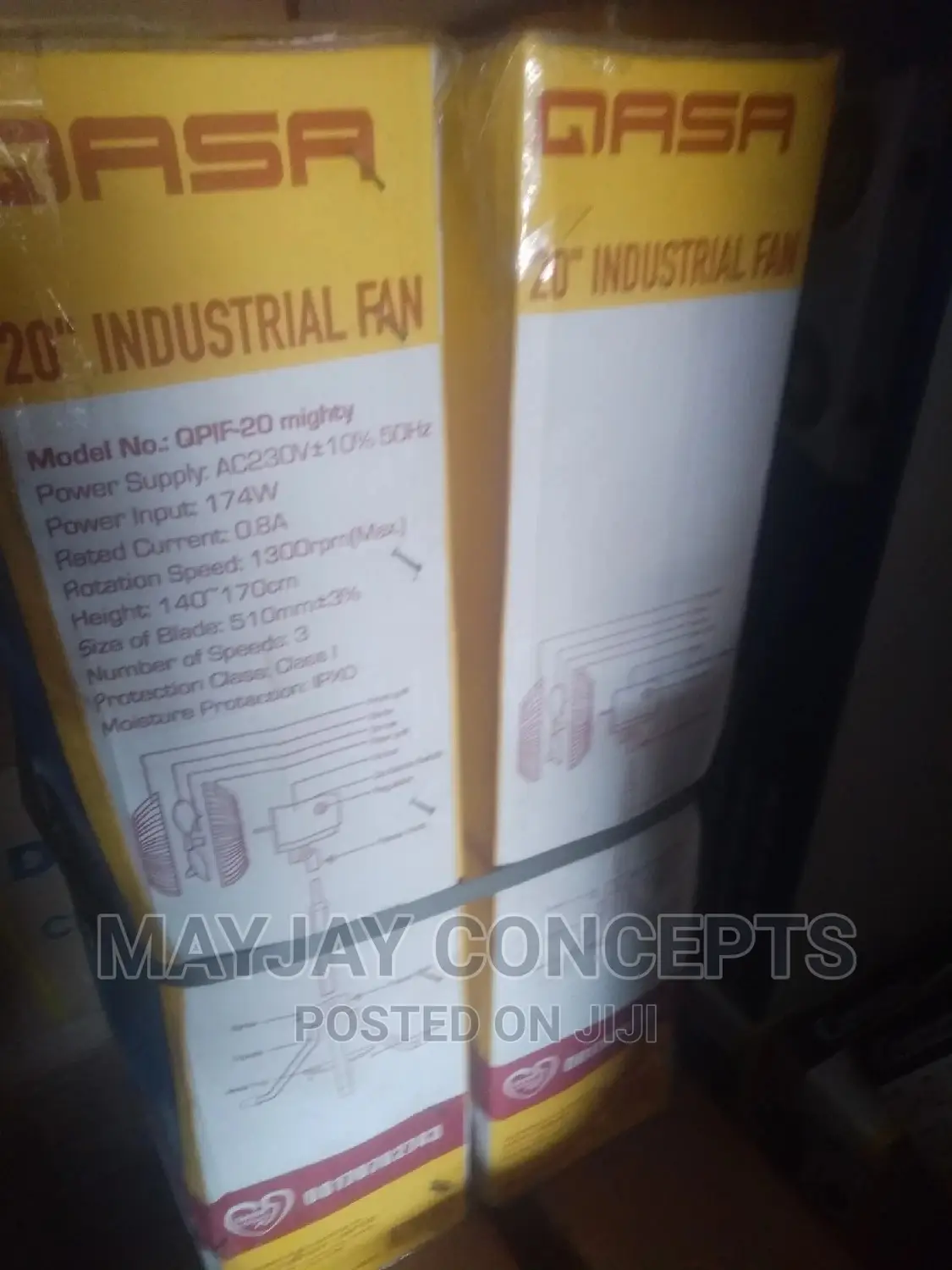 20" Qasa Industrial Standing Fan-4 Blades