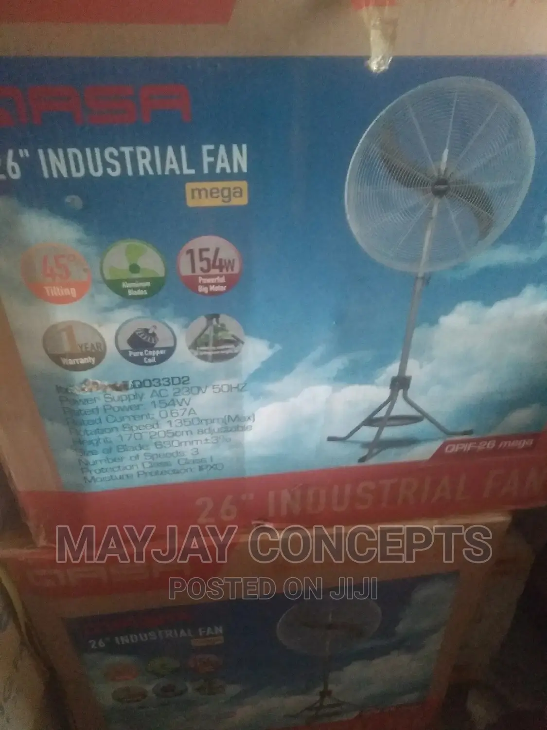 26" QASA Industrial Standing Fan-Mega