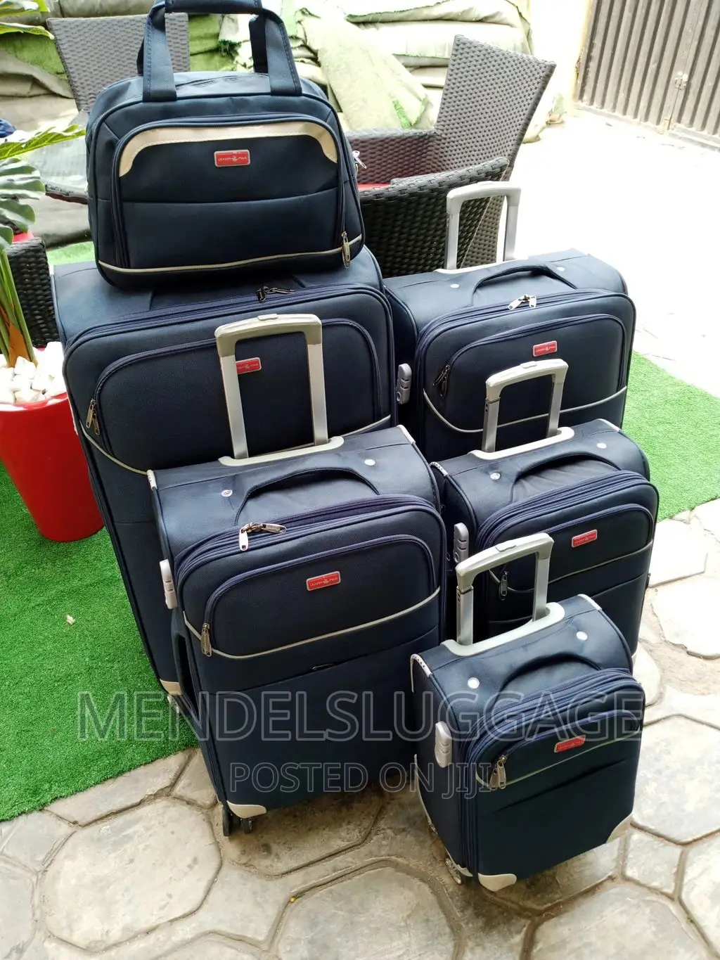 New Leader Polo Trolley Luggage Blue 5box(+Extra Handbag)