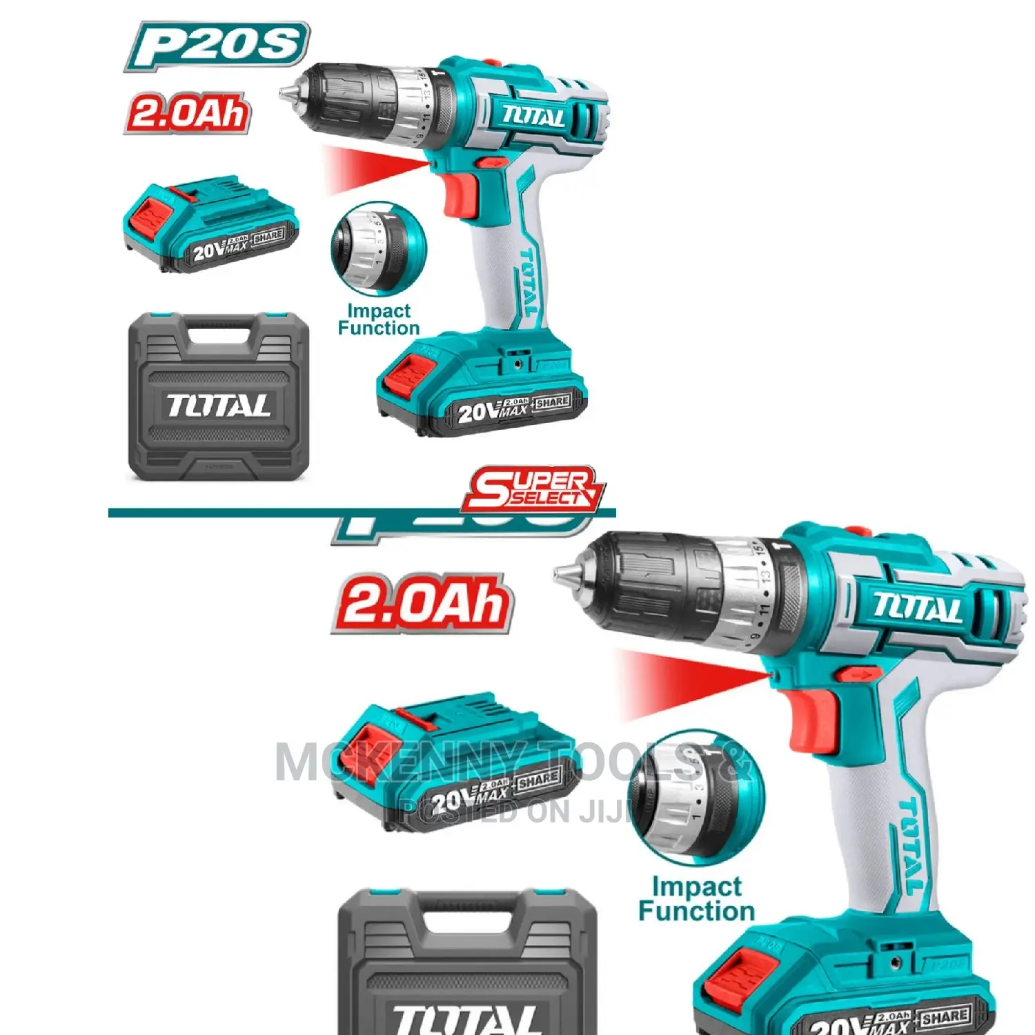Total Lithium-Ion Impact Drill 20V 10mm TIDLI200215
Total
