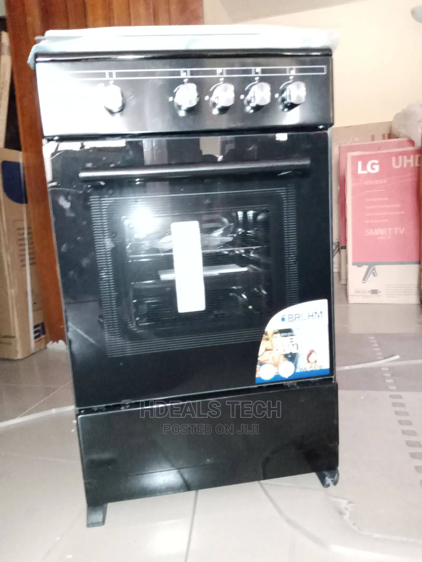 Bruhm Cooking Gas 3gas and 1 Electric, Black Color