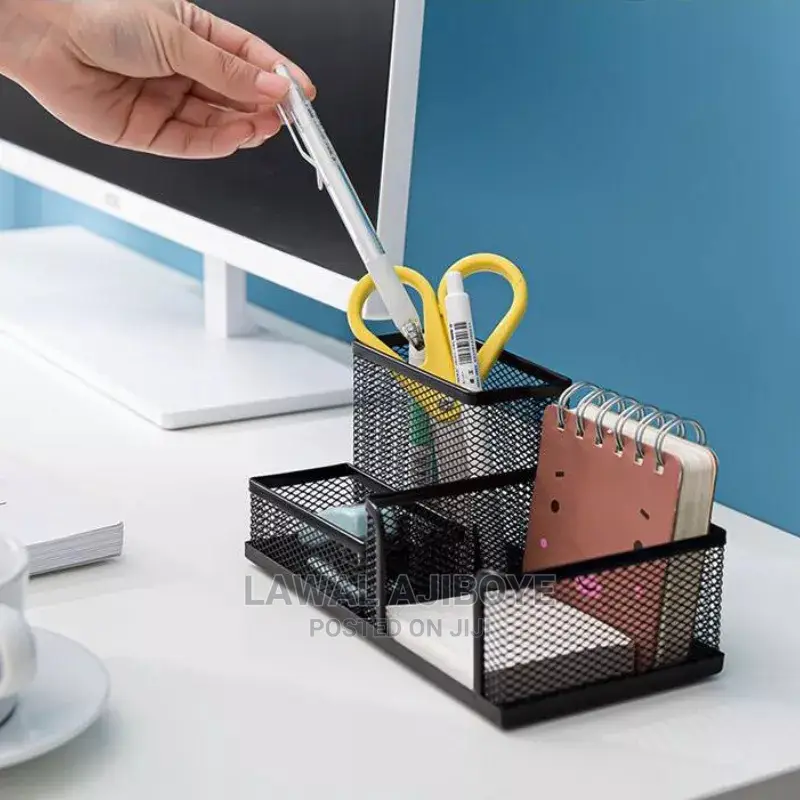 Desk Stationery Organizer Creative Metal Pen Holder Pencil