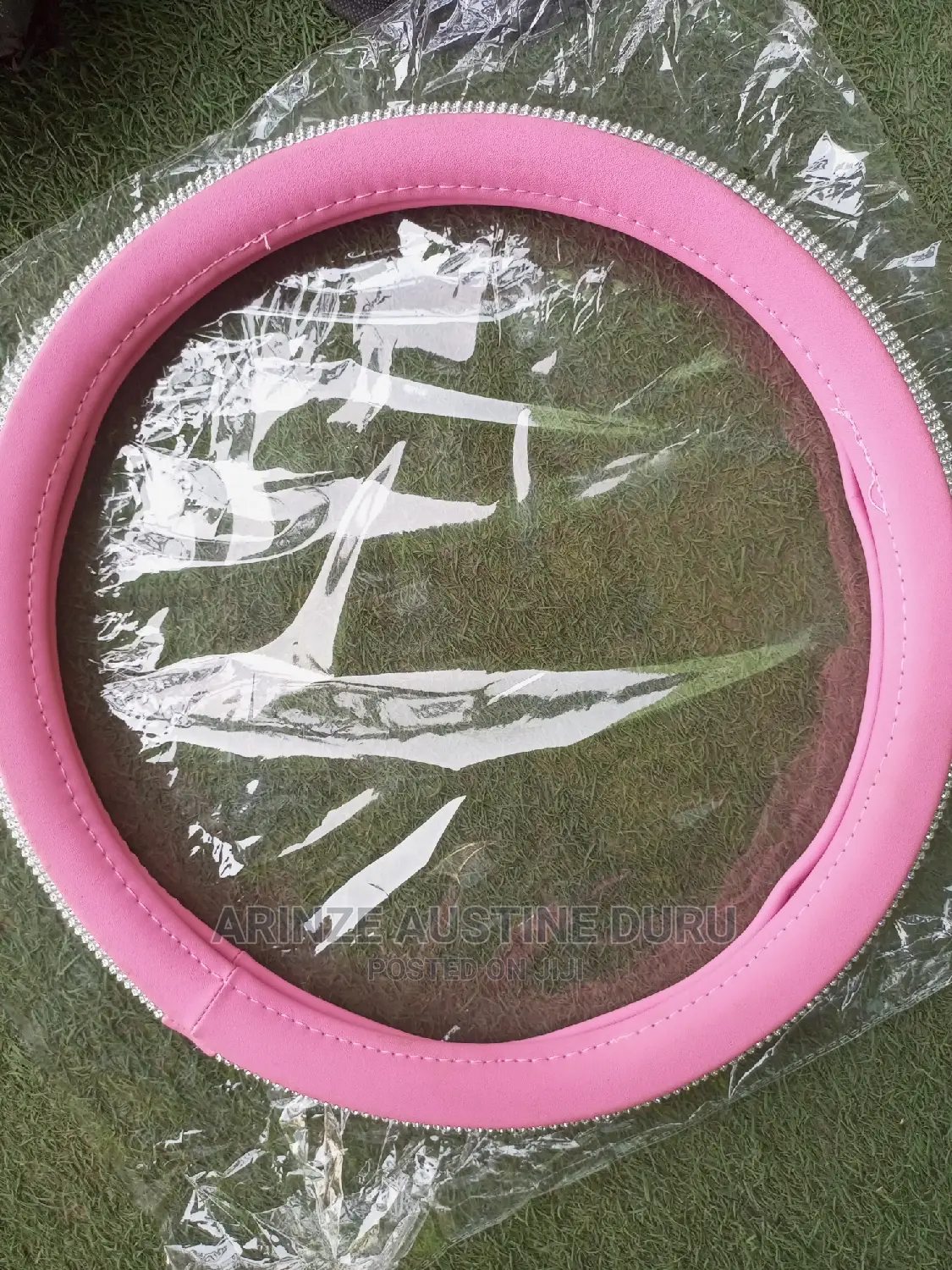 Pink Bling Steering Wheel Cover for Women Universal