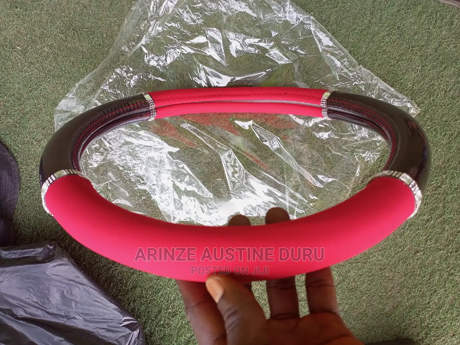 Rhinestone Decor Car Steering Wheel Cover