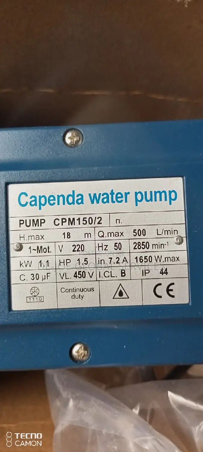 1.5hp by 2" Capanda Water Pumping Machine