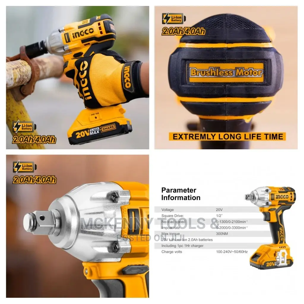 INGCO Li-Ion Impact Wrench 20V (CIWLI2001)