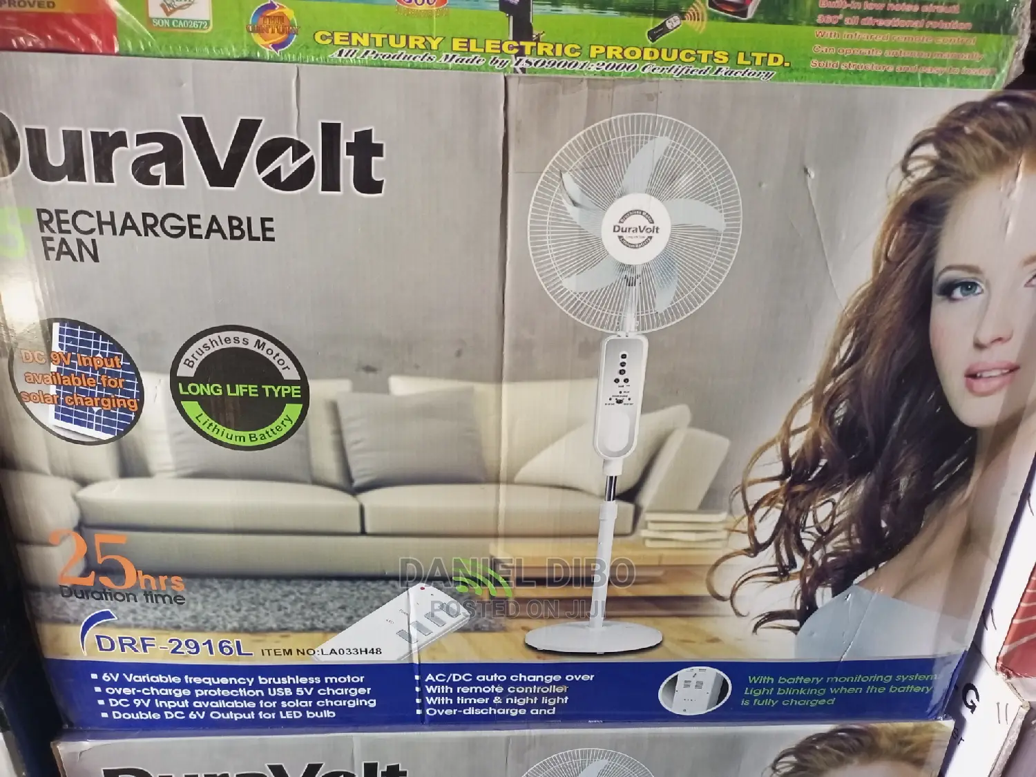 Duravolt 16inches Rechargeable Fan