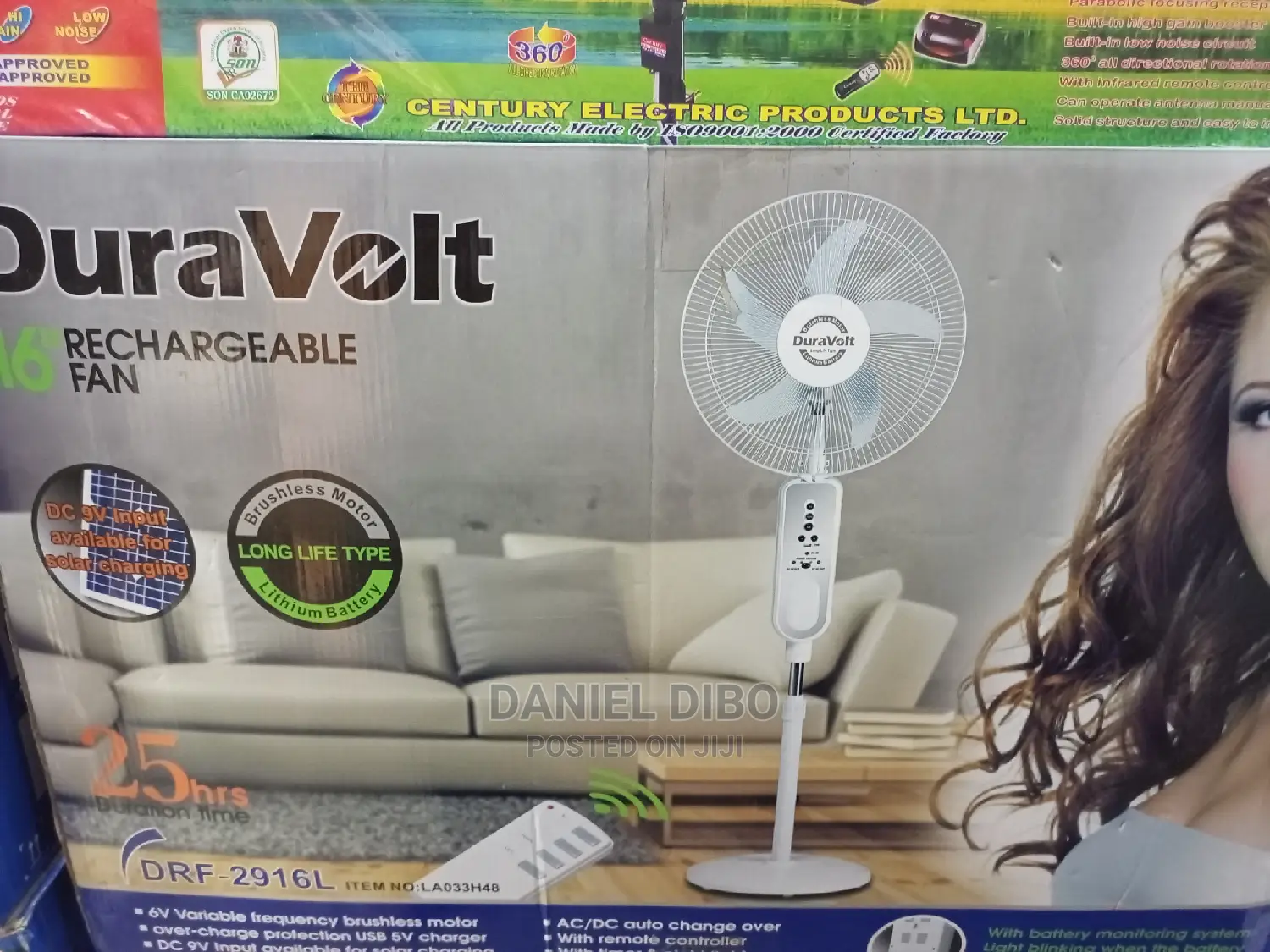 Duravolt 16inches Rechargeable Fan