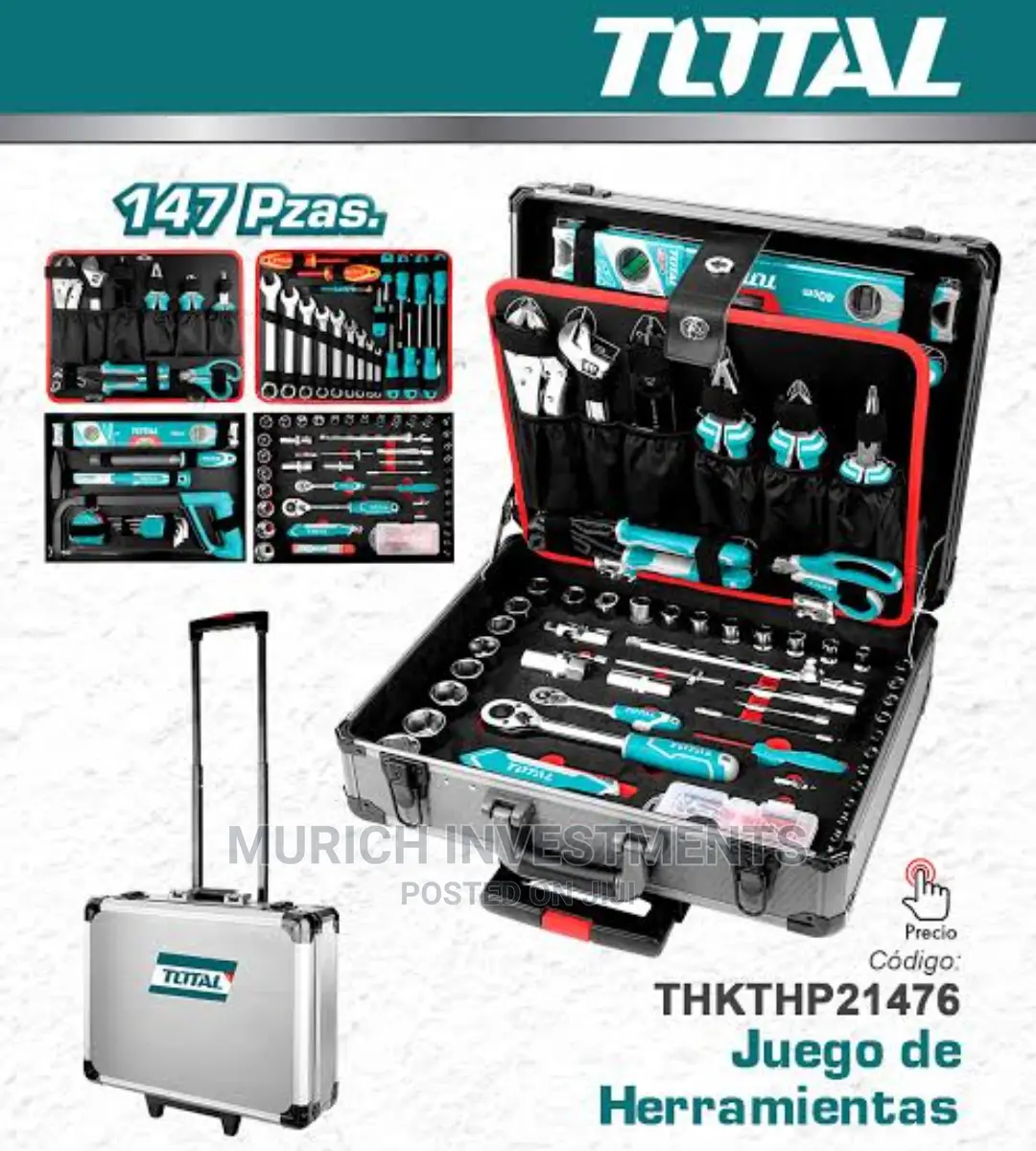 147piece Tool Box TOTAL Aluminum Suitcase