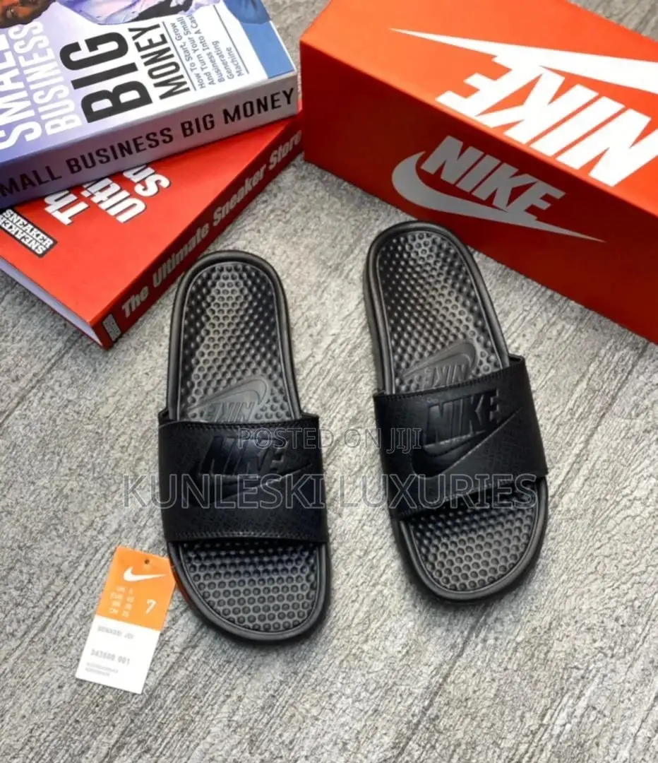 Nike Benassi JDI Slides "All Black Black White