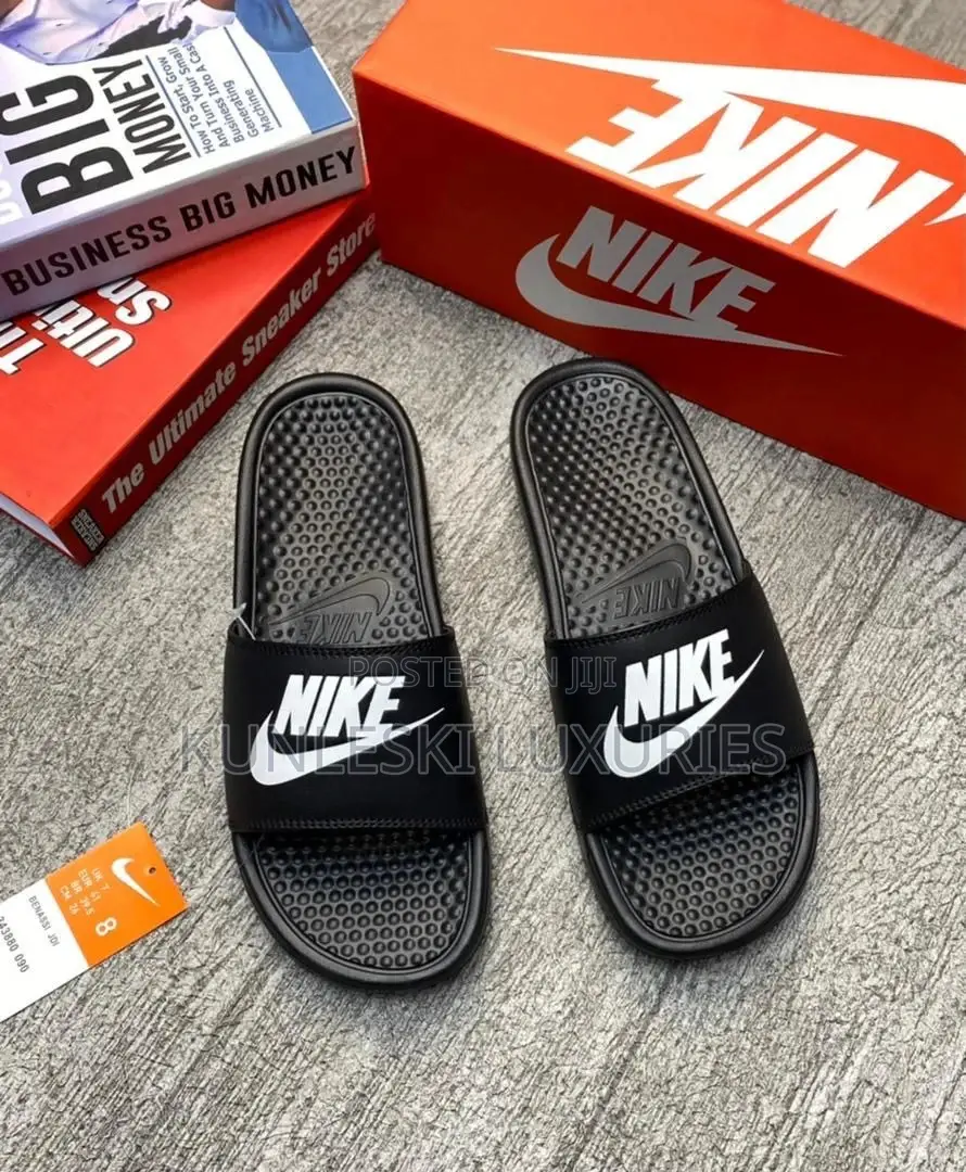 Nike Benassi JDI Slides "All Black Black White