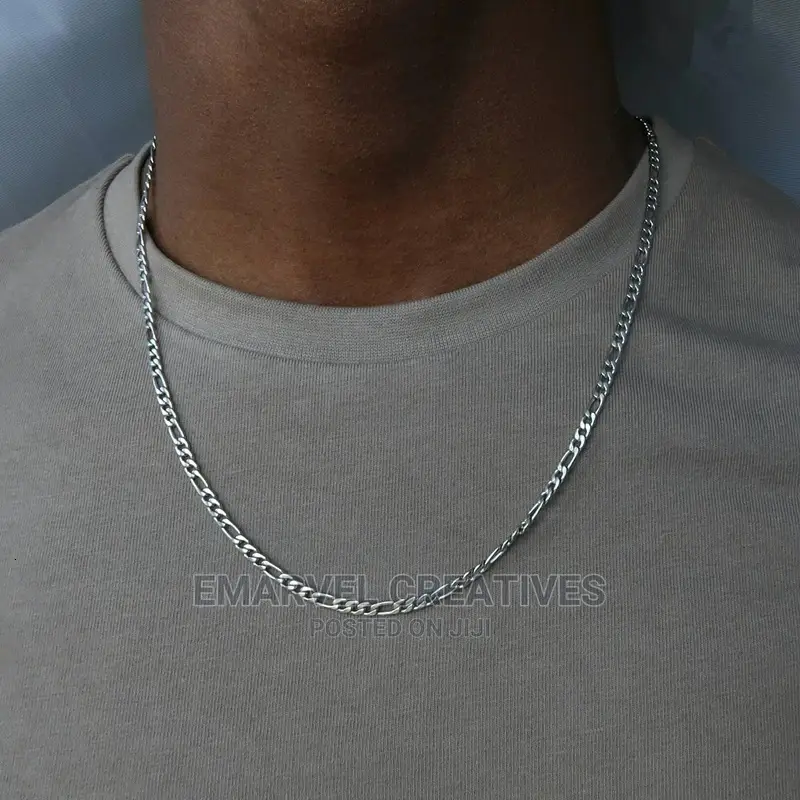New Figaro Chain Necklace for Men Punk Silver Color