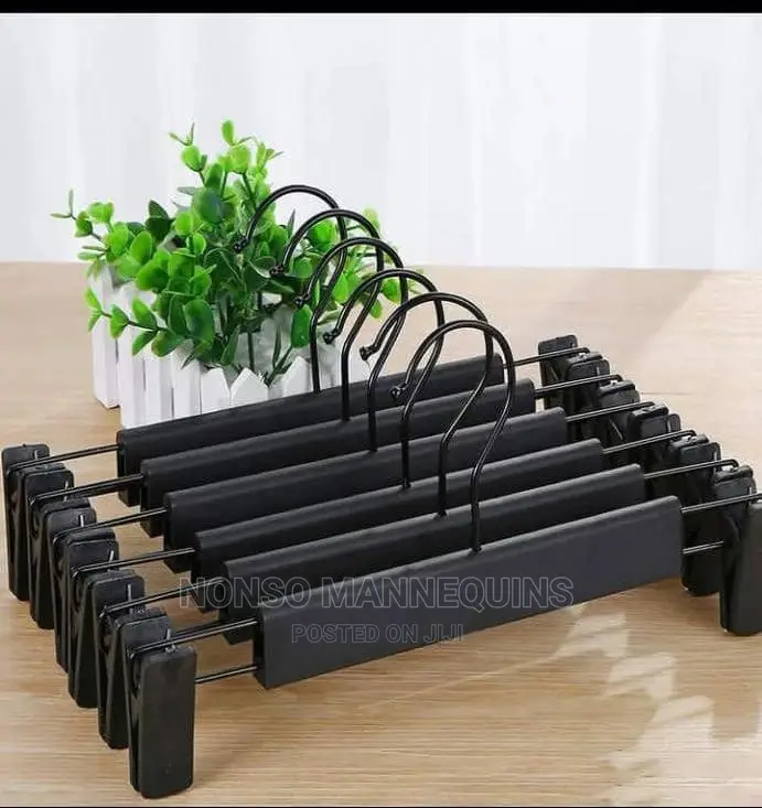 Black Clip Hangers For Trousers And Skirts