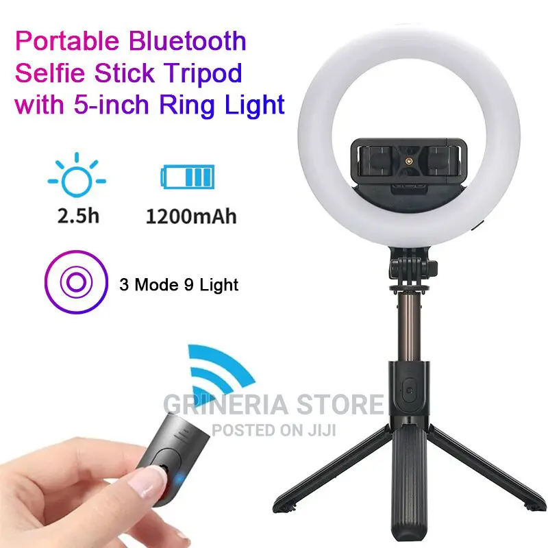 Portable Illumination Tripod and Selfie Ring Light