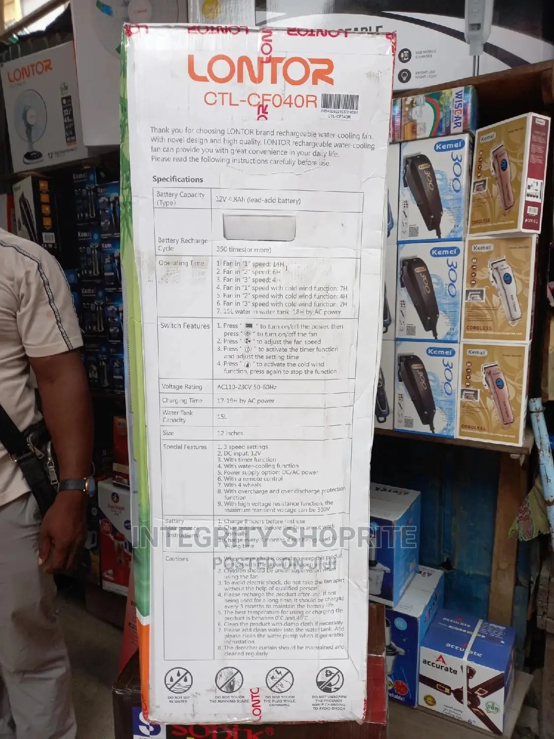 Lontor Rechargeable Air Cooler (Water Fan) With Remote Co