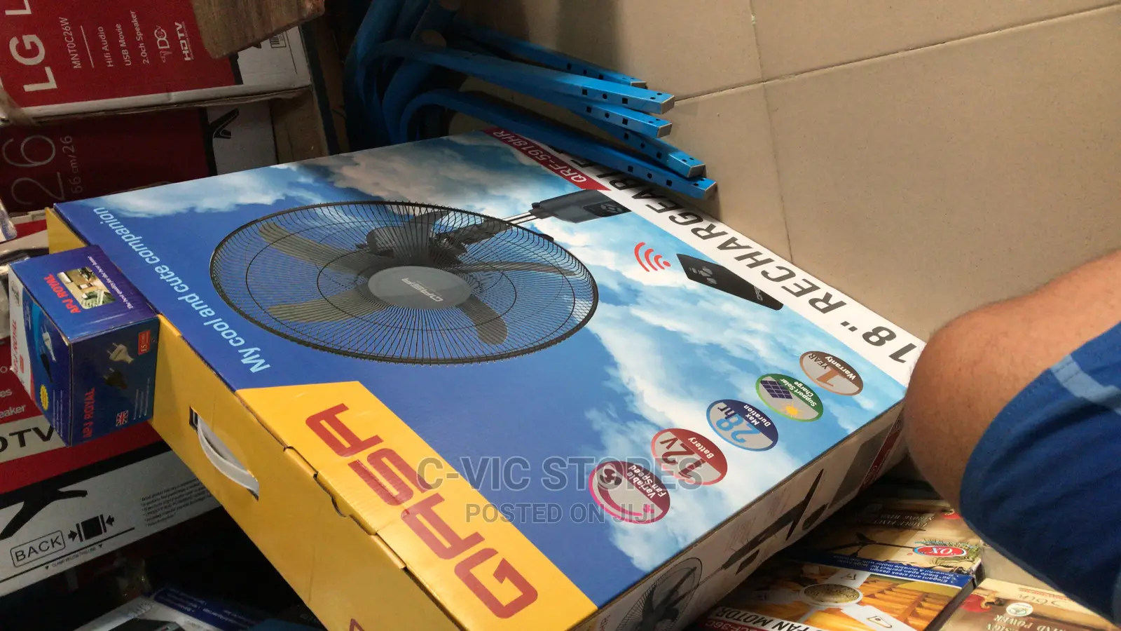 Qasa 18 Inches Rechargeable Fan + Remote Control QRF-5918HR