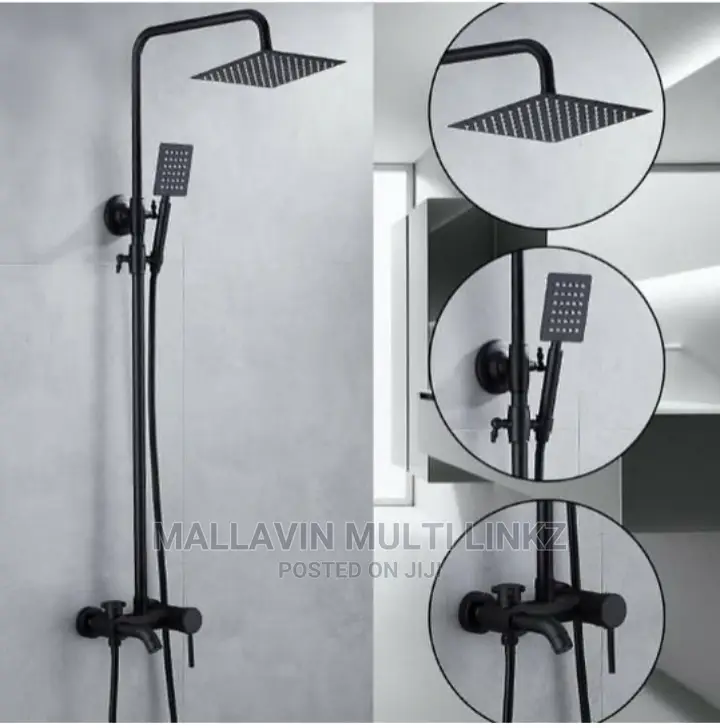 Square Black Shower Mixers