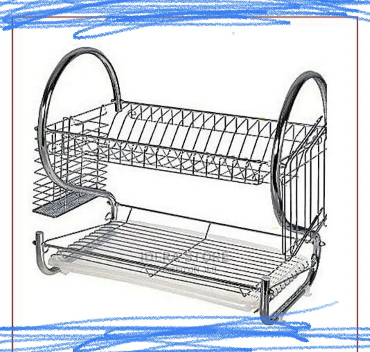 Plate Rack "16" Stainless- 2 Layer Dish Drainer