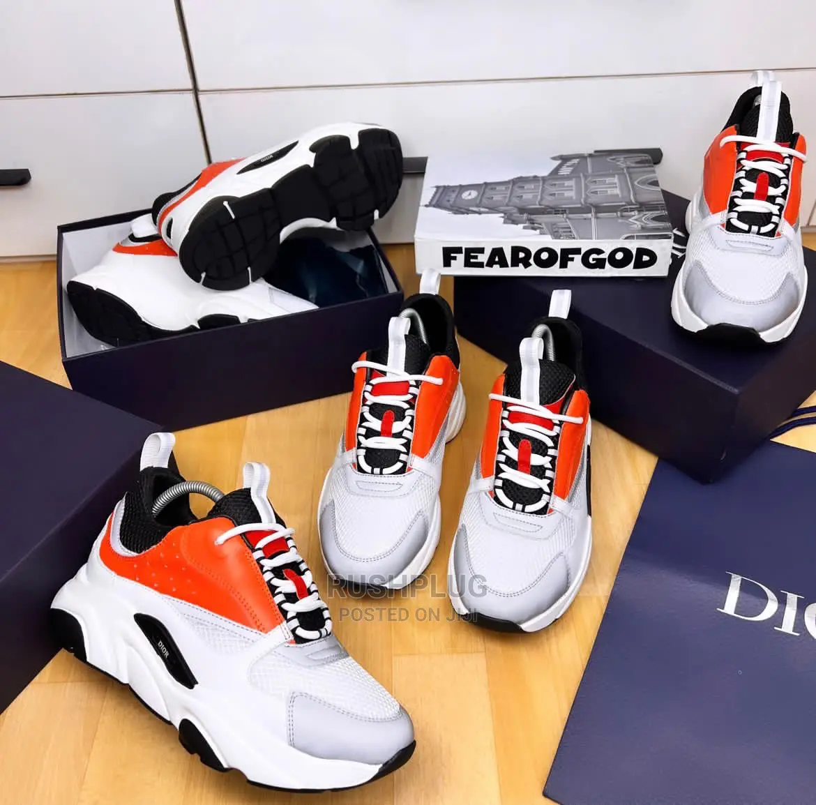 Christian Dior B23 Lúxury Orange Sneakers