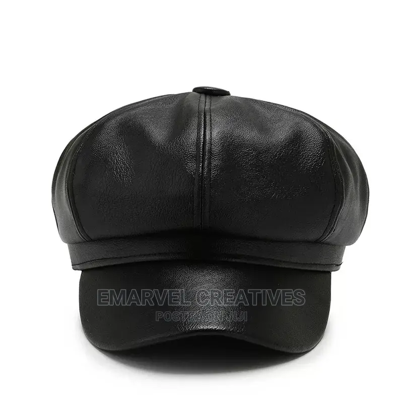 Leather Octagonal Hats Women Men Spring Autumn Sailor Hats