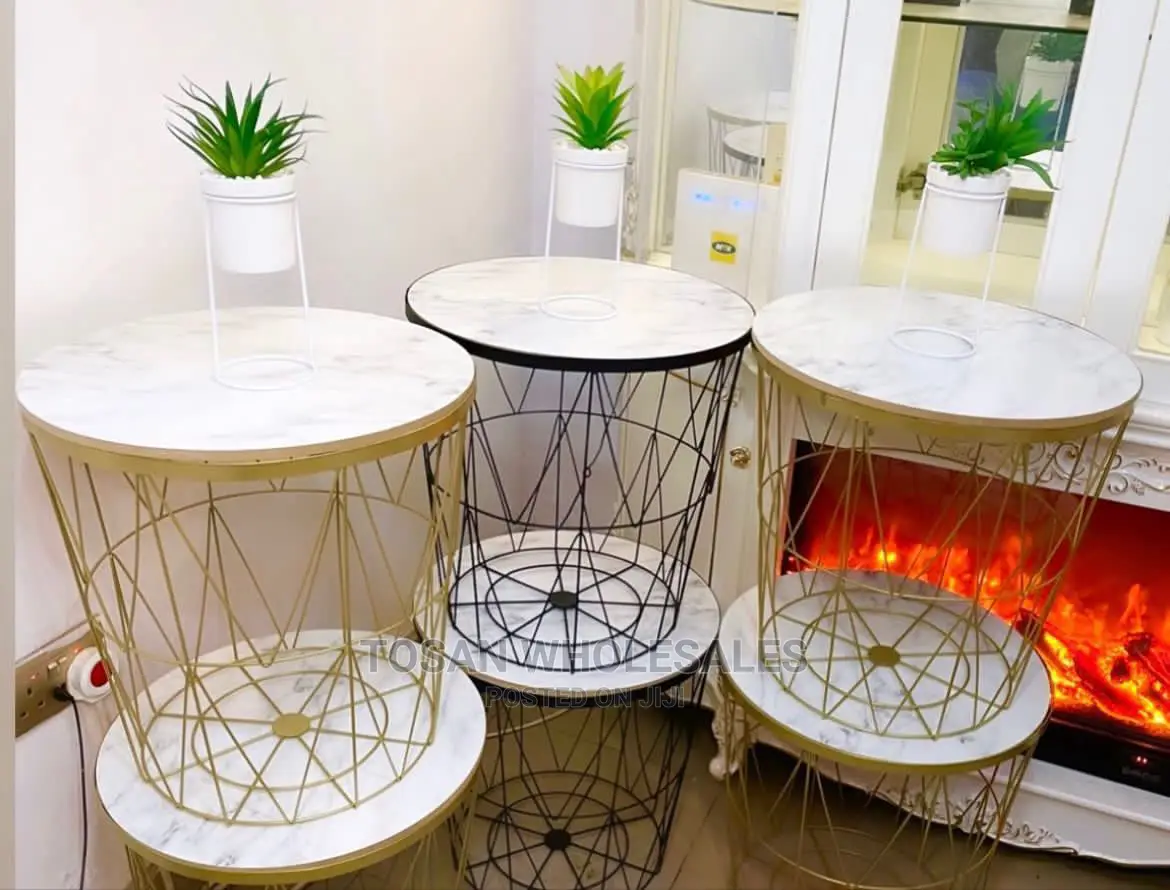 Nordic Metal Coffee Table With Marble Top