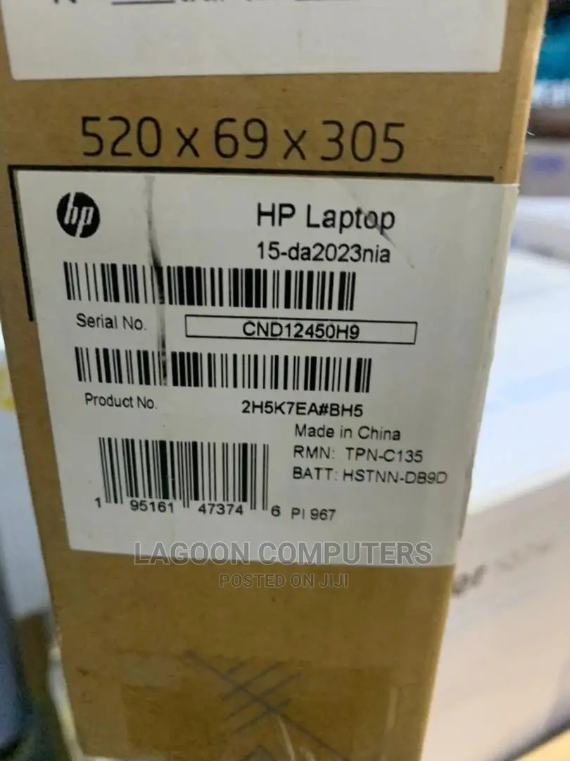 New Laptop HP 15-Da2933nia 4GB Intel Core I3 HDD 1T