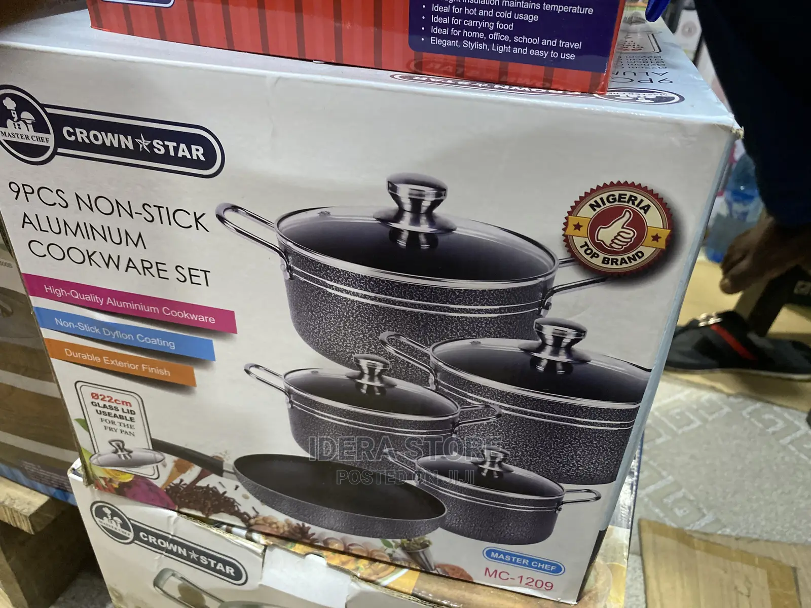 Master Chef 9pcs Non Stick Aluminium Cooking Pots With Pan