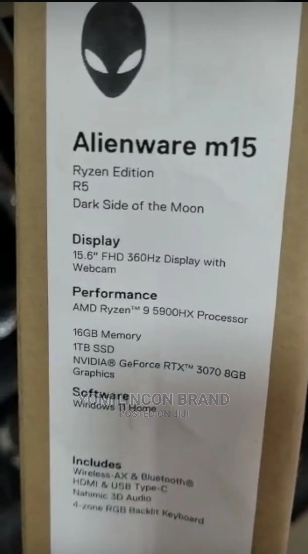 New Laptop Dell Alienware M15 16GB Intel Core I7 SSD 1T