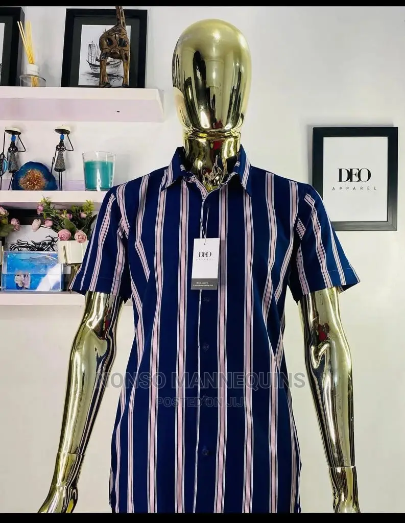 Egg Head Faceless Male Gold Chrome Mannequin