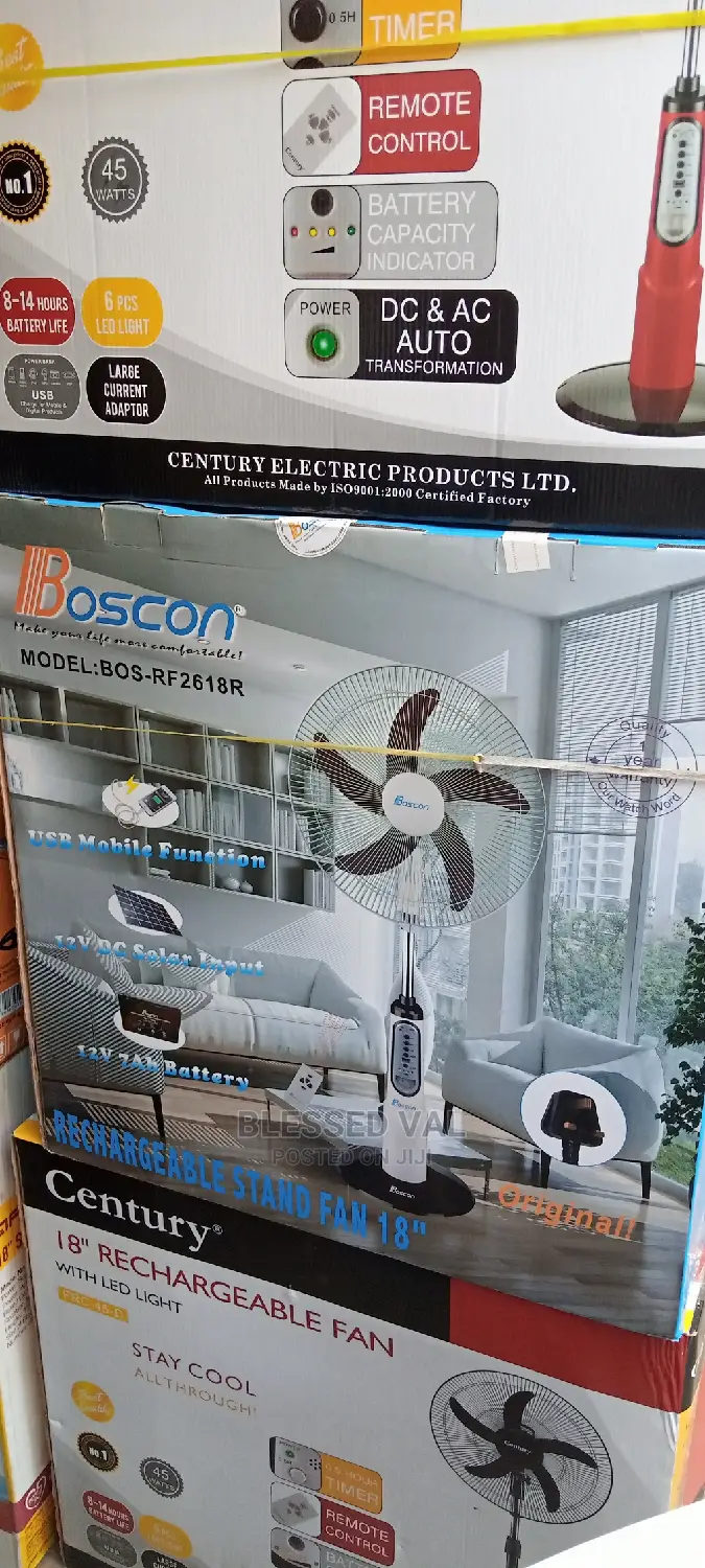 18 Inches Boscon Rechargeable Fan