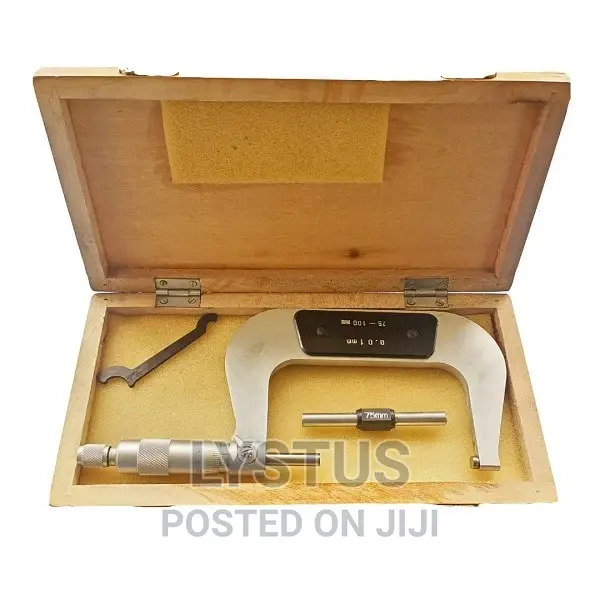 75-100mm Outside Micrometer 0.01mm Graduations in Wooden Cas