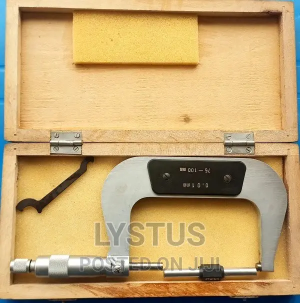 75-100mm Outside Micrometer 0.01mm Graduations in Wooden Cas
