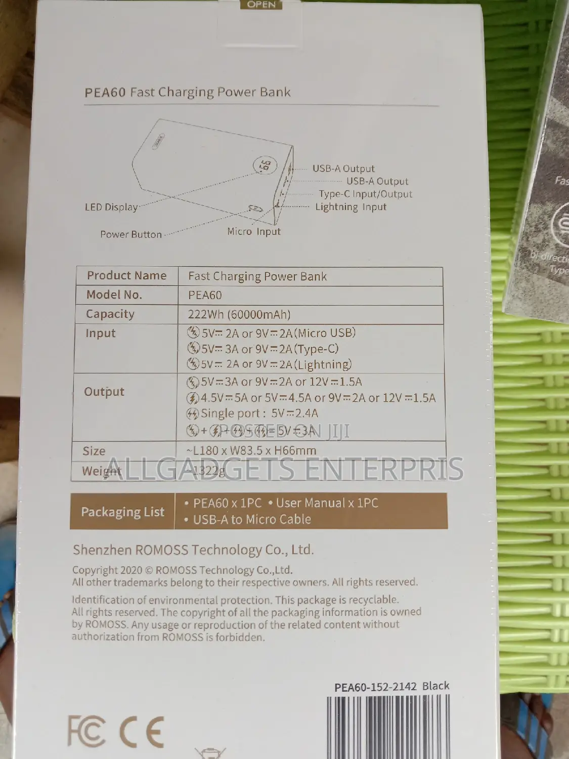 60000mah Romoss Power Bank