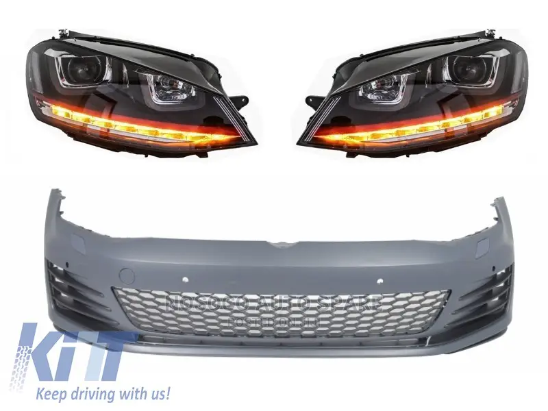 Front Bumper and Full Light Golf 7 2015