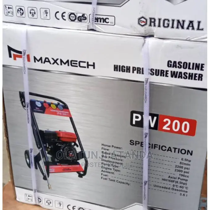 Gasoline High Pressure Washing Machine, 6.5hp