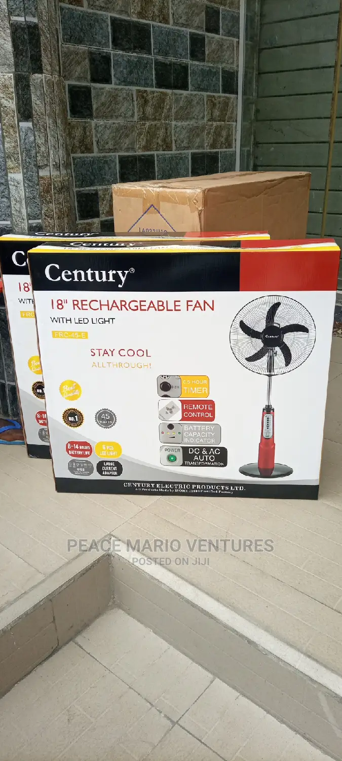 Quality Century 18" Rechargeable Fan With LED Light